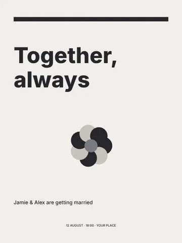 Together, always · Monochrome invitation template