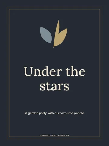 Under the stars · Elegant invitation template