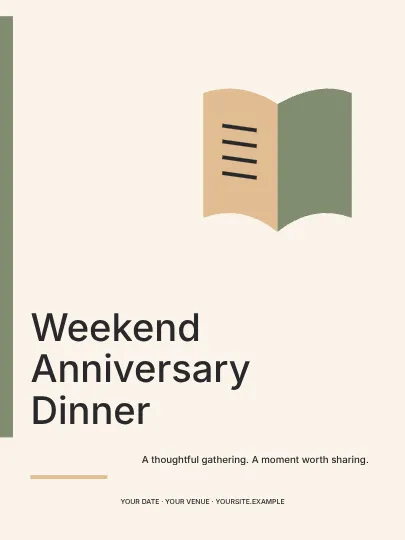 Weekend Anniversary Dinner · Signal invitation template