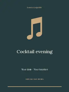 Weekend Cocktail Evening · Typographic invitation template