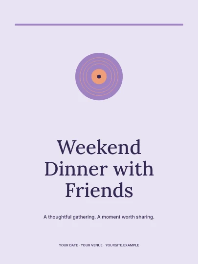 Weekend Dinner with Friends · Classic invitation template