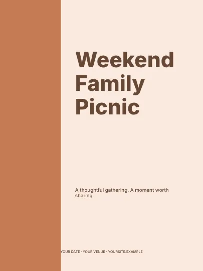 Weekend Family Picnic · Column invitation template