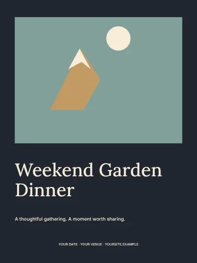 Weekend Garden Dinner · Gallery invitation template
