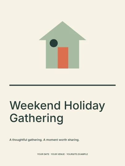 Weekend Holiday Gathering · Linework invitation template
