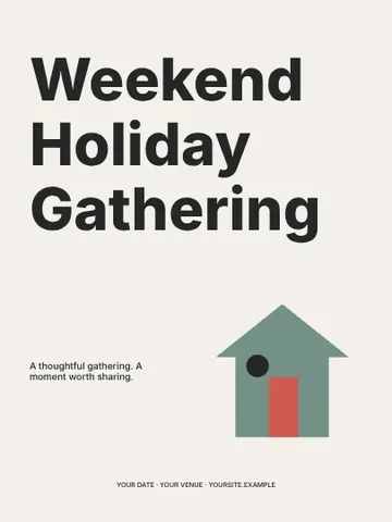 Weekend Holiday Gathering · Typographic invitation template