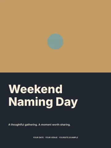 Weekend Naming Day · Duotone invitation template