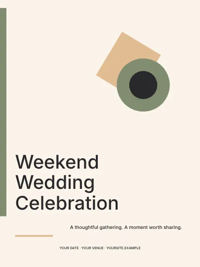 Weekend Wedding Celebration · Signal invitation template
