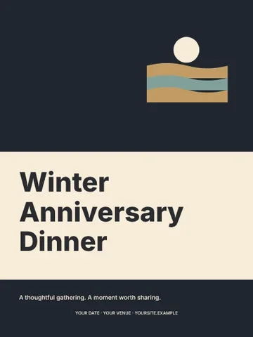 Winter Anniversary Dinner · Stencil invitation template