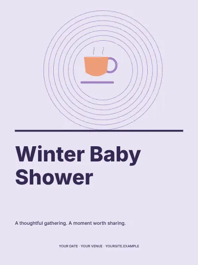 Winter Baby Shower · Contour invitation template