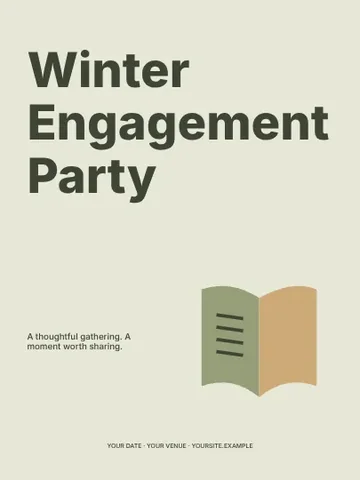 Winter Engagement Party · Typographic invitation template