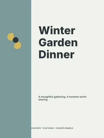 Winter Garden Dinner · Column invitation template