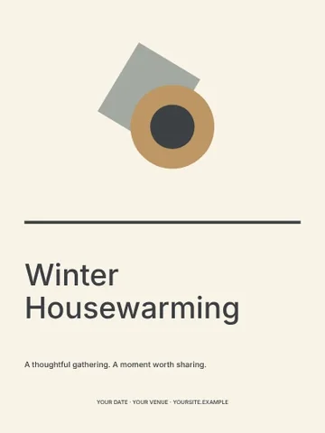 Winter Housewarming · Linework invitation template