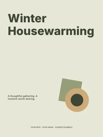 Winter Housewarming · Botanical invitation invitation template