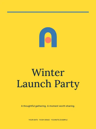 Winter Launch Party · Classic invitation template