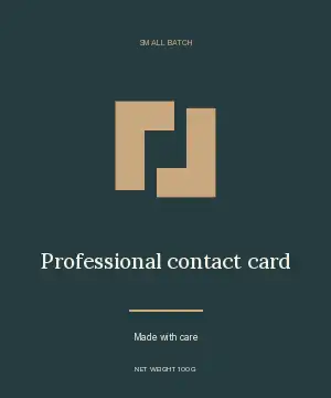 Professional contact card · Split editorial label template