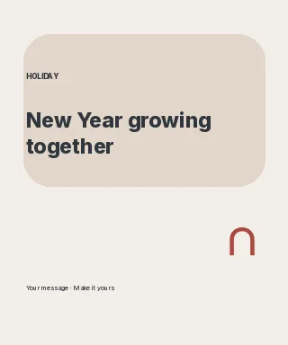 New Year growing together · Stacked panels label template