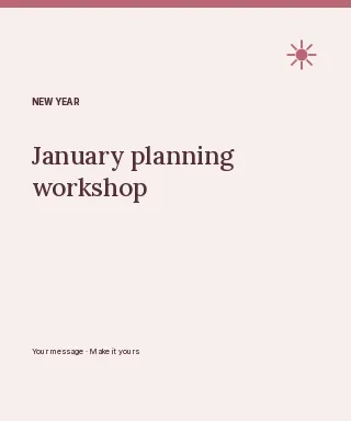 January planning workshop · Corner accent label template