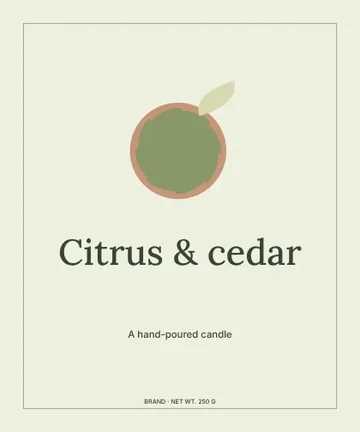 Citrus & cedar · Botanical label template