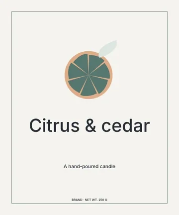 Citrus & cedar · Artisan label label template