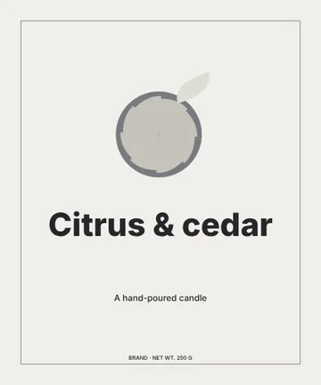 Citrus & cedar · Monochrome label template