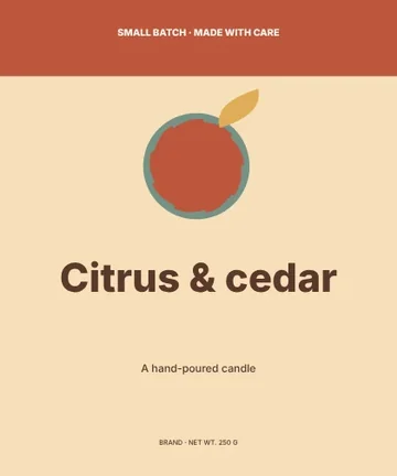 Citrus & cedar · Retro label template