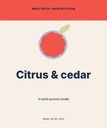 Citrus & cedar · Swiss label template