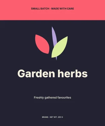 Garden herbs · Bold label template