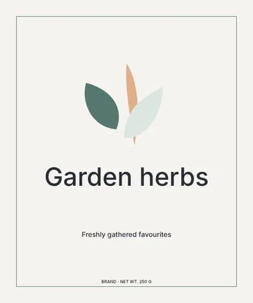 Garden herbs · Minimal label template
