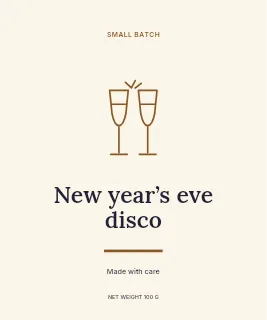 New Year’s Eve disco · Artisan label label template
