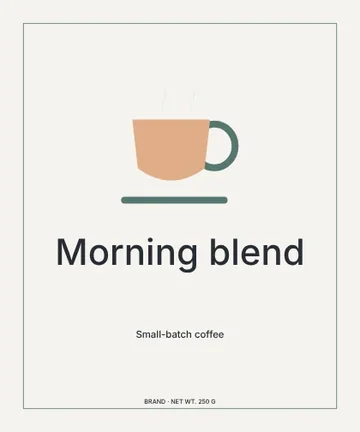 Morning blend · Minimal label template