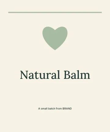 Natural Balm · Classic 2 label template