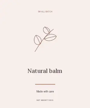 Natural Balm · Contour label template