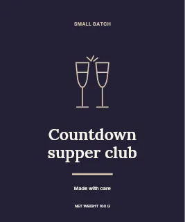 Countdown supper club · Artisan label label template