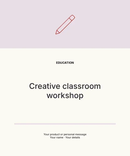 Creative classroom workshop · Sidebar label template