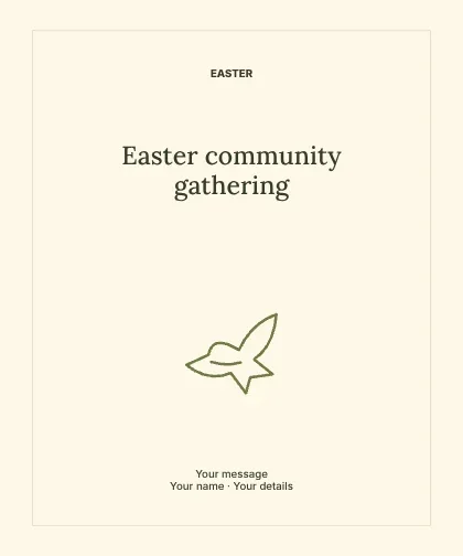 Easter community gathering · Structured label template