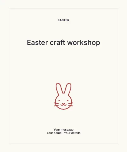 Easter craft workshop · Structured label template