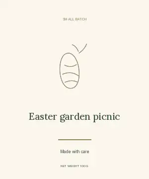 Easter garden picnic · Structured label template