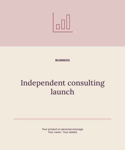 Independent consulting launch · Sidebar label template