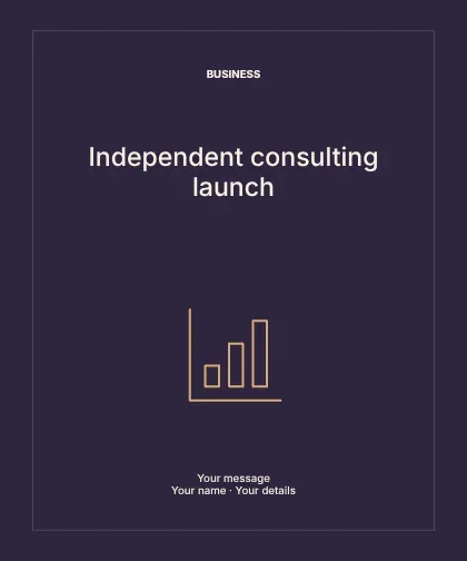 Independent consulting launch · Structured label template