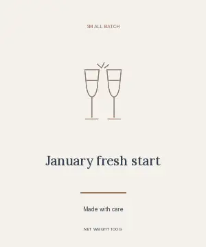 January fresh start · Editorial label template