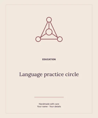 Language practice circle · Editorial label template