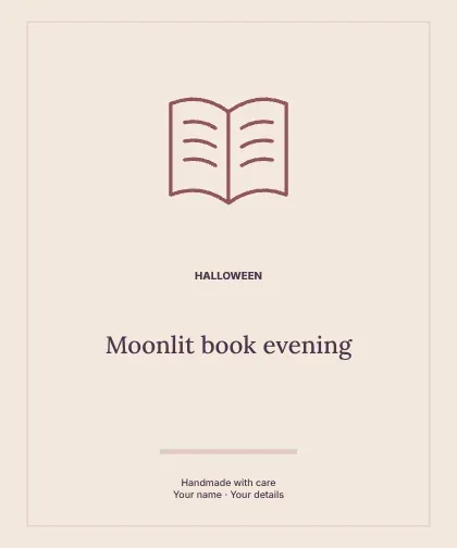 Moonlit book evening · Editorial label template