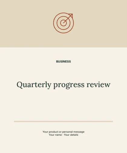 Quarterly progress review · Sidebar label template