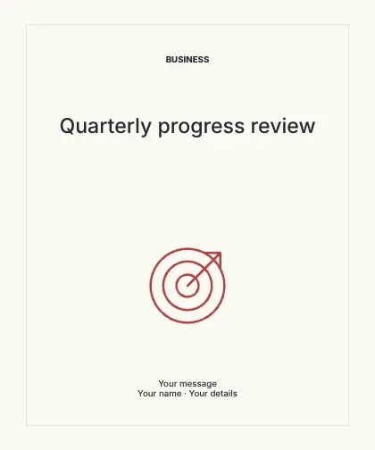 Quarterly progress review · Structured label template