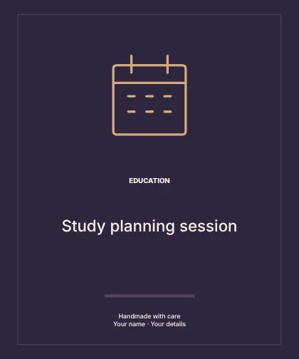 Study planning session · Editorial label template