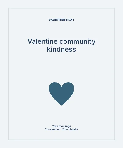 Valentine community kindness · Structured label template