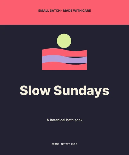 Slow Sundays · Bold label template