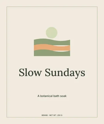 Slow Sundays · Editorial label template