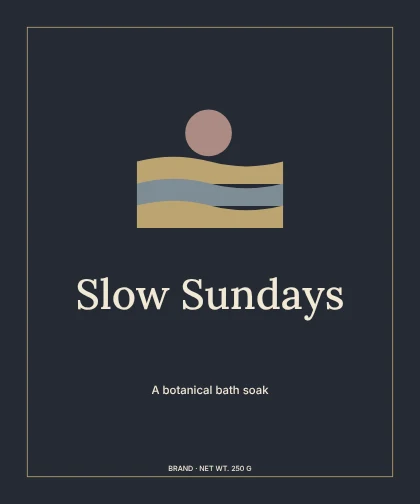 Slow Sundays · Elegant label template