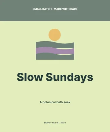 Slow Sundays · Geometric label template
